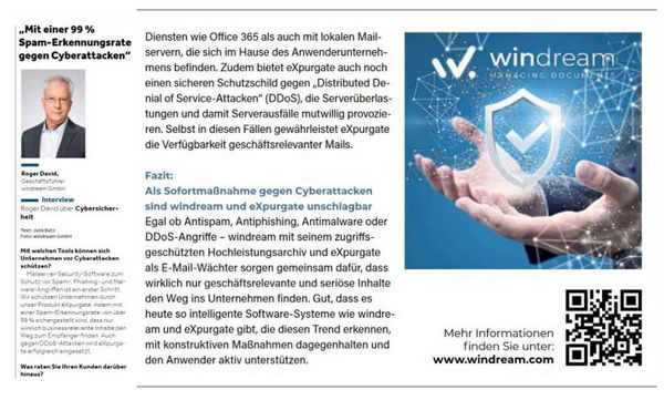 Interview Roger David, CEO windream GmbH, über Cybersecurity in Die Welt