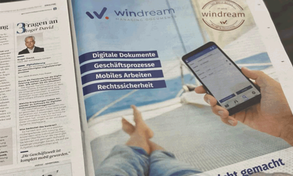Interview with Roger David, CEO windream GmbH, in: Die Welt, March 10, 2021